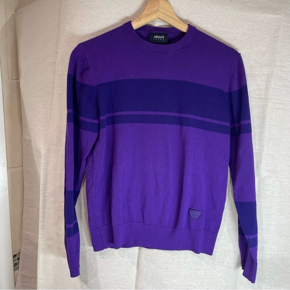 Armani Jeans Men's Purple Crewneck Sweater